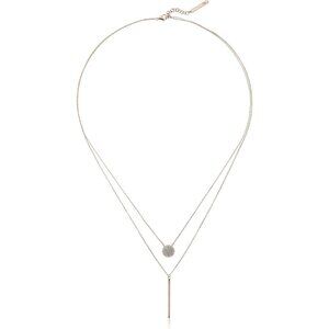 Lucky Brand Delicates Sterling Silver Rose Gold Plated Double Layer Necklace NEW